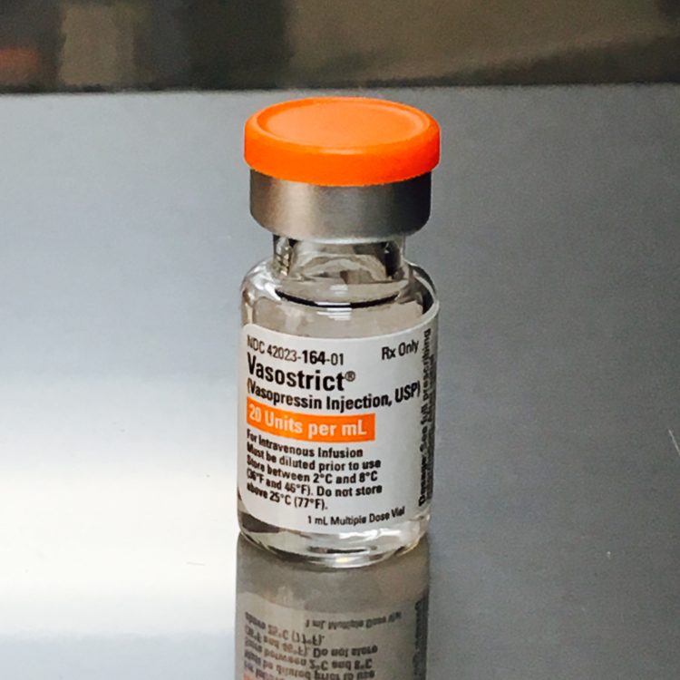 Vasopressin 20 units per mL injection for dogs and cats.