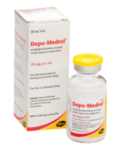 Depo-Medrol (Methylprednisolone Acetate) Injection prescribed for dogs and cats.