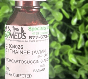 Dimercaptosuccinic Acid Flavored Oral Liquid compounded for dogs, cats and birds