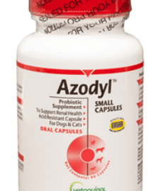 Azodyl Probiotic Supplement capsule prescribed for dogs and cats.