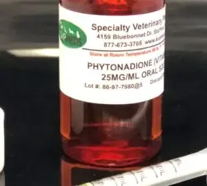 Vitamin K1 Oral Liquid Compounded for dogs, cats, and birds.