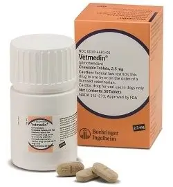 Vetmedin Chewable tablet prescribed for dogs.