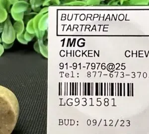 Butorphanol Tartrate Flavored Chewable Compounded for dogs